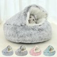 thumbnail image 2 of 2023 Winter Long Plush Pet Cat Bed Round Cat Cushion Cat House Warm Cat Basket Cat Sleep Bag Cat Nest Kennel For Small Dog Cat ShopWise Round, 2 of 14