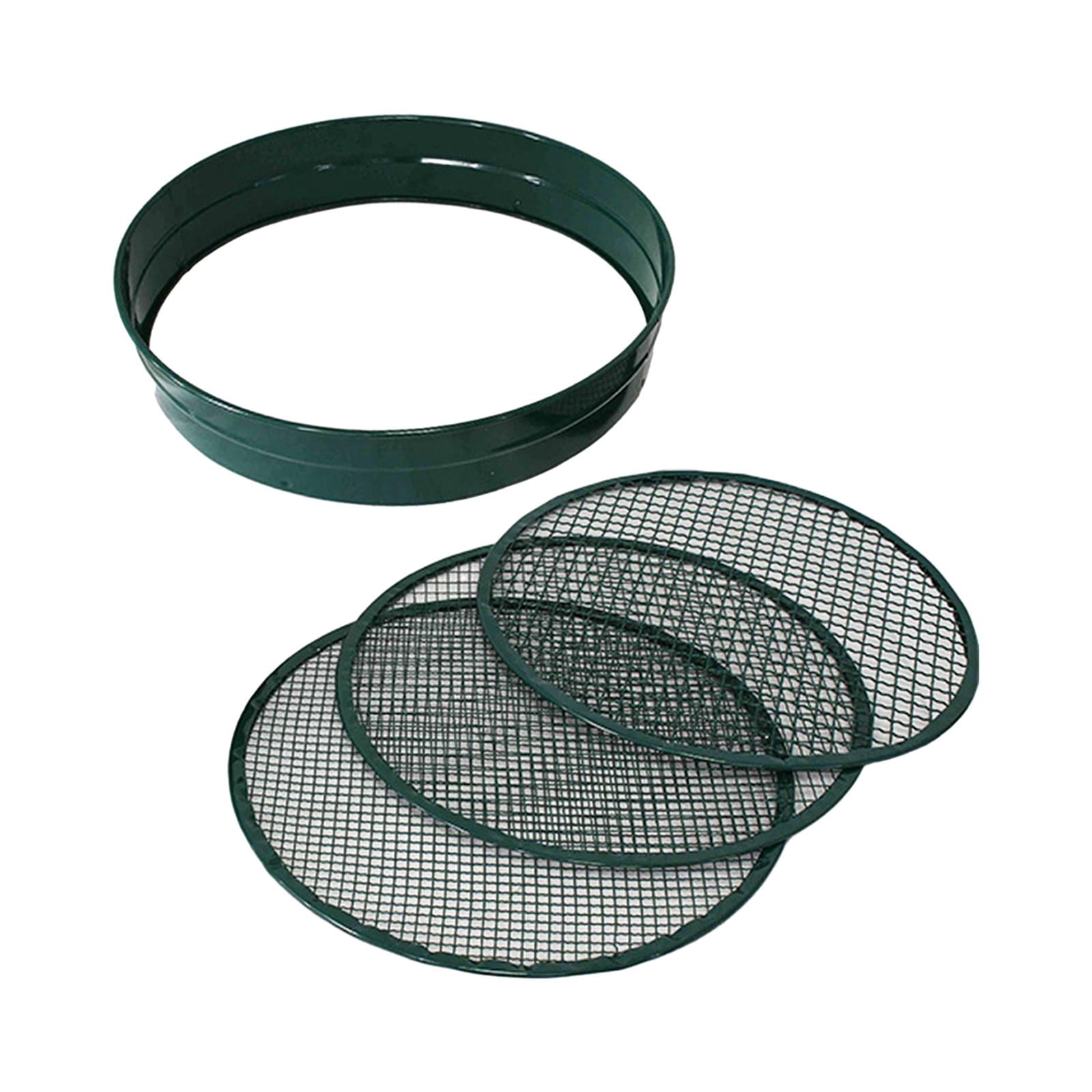 Metal Garden Riddle Sieve with 3 Interchangable Mesh Differing Hole Sizes Gardening Sifter for Gardening Enthusiast Versatile