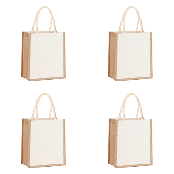 Yute Arpillera Compras Organizador Almacenamiento Comestibles Bolsos (vertical)