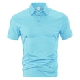 thumbnail image 6 of GrmtClth Men's Solid Color Stretch Polo Shirt Slim Fit Short Sleeve Breathable Golf Athletic Casual Business Tops 2026 Light Blue XL, 6 of 9