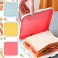 thumbnail image 3 of Portable Silicone Microwave Sandwich Storage Box Bento School Breakfast Lunch Boxes Reusable Toast Container Case Blue, 3 of 5