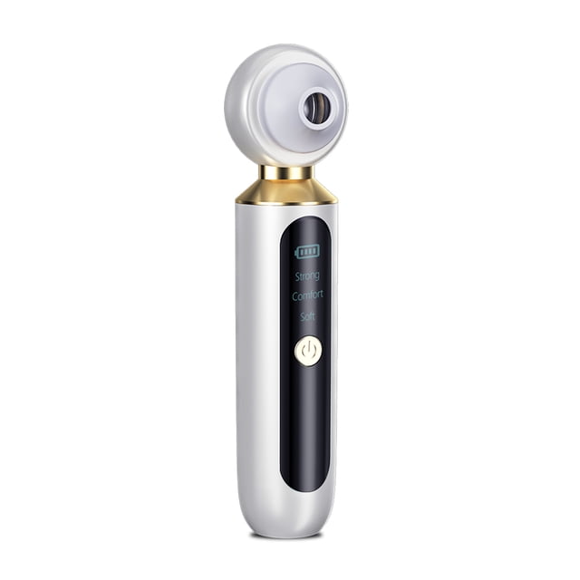Graflsoa Portable LED Blackhead Remover with Magnifier, 3 Suction Heads & 3 Adjustable Suction Levels, USB Rechargeable, White, Visible Pore Cleaner for Face