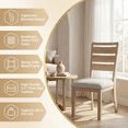 thumbnail image 4 of COLAMY Farmhouse Wood Dining Chairs Set of 6, Rustic Ladder Back Kitchen Side Chair with Upholstered Seat, Natural Wood, 4 of 9