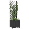 thumbnail image 3 of Jardinera con enrejado VidaXL de polipropileno negro, 3 of 8