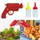 thumbnail image 1 of 2x Botella dispensadora de condimentos para restaurante de cocina - Dispensador de de condimentos de condimentos rojos para barbacoa interior y Macarena Botella de condimento de salsa de cocina, 1 of 8