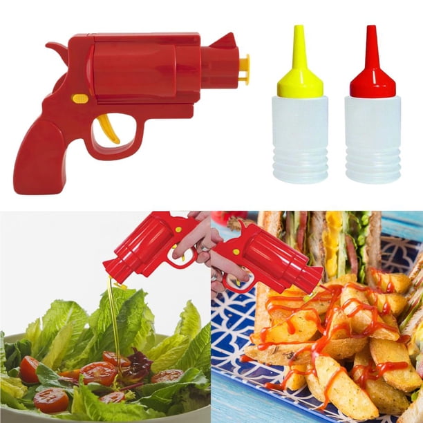 2x Botella dispensadora de condimentos para restaurante de cocina - Dispensador de de condimentos de condimentos rojos para barbacoa interior y Macarena Botella de condimento de salsa de cocina