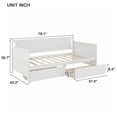 thumbnail image 5 of UHOMEPRO Daybed with Storage Drawers,Twin Bed Frame with Storage, Solid Wood Twin Bed Frame Sofa Bed for Living Room Guest Room Bedroom Furniture, No Box Spring Needed, White, 5 of 16