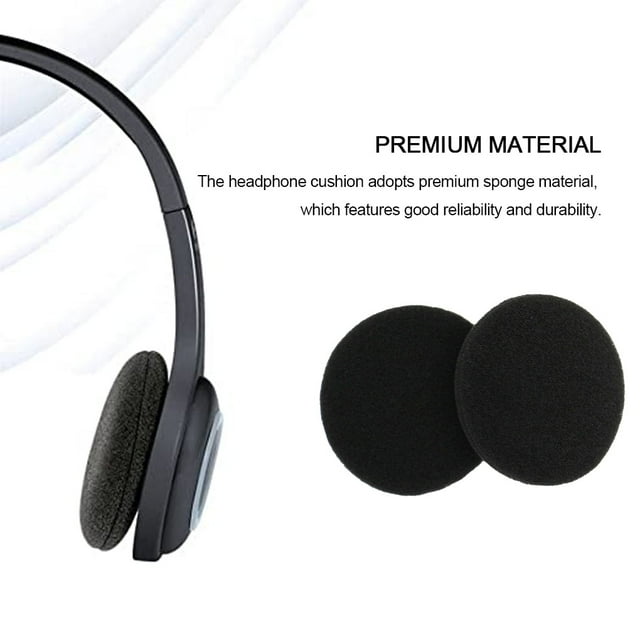 stanreset 1 Paire Coussinet d'Oreille pour Écouteurs Rond Monté sur la Tête Coussinets d'Oreille de Jeu Protection Auditive Casque Coussins en Éponge Respirante 65mm