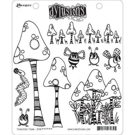 UPC: 0789541063254 | Dyan Reaveley s Dylusions Cling Stamp Collections 8.5 X7 -Toadstool Town