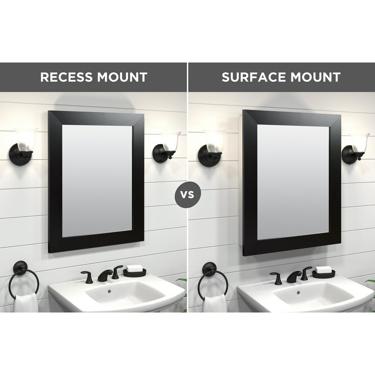 Zenna Home Recessed/Wall Mount Framed Mirror Medicine Cabinet  