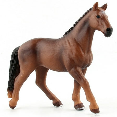 Hand-Painted Realistic Plastic Horse Figurine Toy for Kids, Multi-Color Animal Model, Educational & Home Decor, Ages 3-5, 5.9x1.37x4.33 Inches