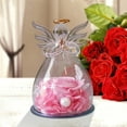 thumbnail image 4 of BGZLEU Preserved Rose for Women Birthday Gifts for Mom Gifts for Grandma Angel Figurines Gifts Pink Rose Flower Rose in Glass Cover Women Gifts Valentines Anniversary Wedding Gifts, 4 of 8