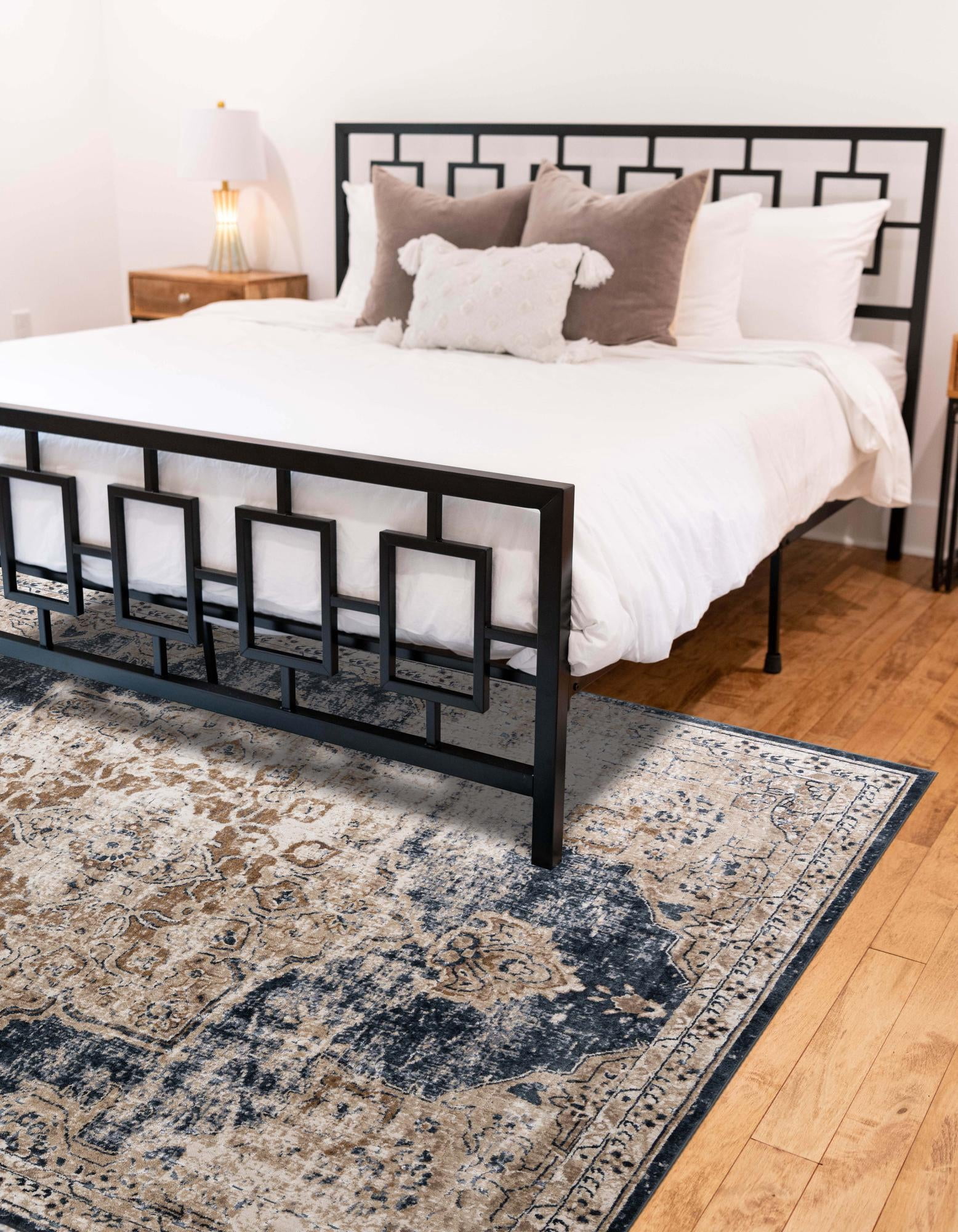 Unique Loom Chateau Collection Area Rug - Roosevelt (10' x 14' 5" Rectangle Dark Blue/Beige)
