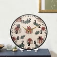 thumbnail image 4 of Yayeee Wall Clock Battery Operated 9.5" Silent Quartz Non-Ticking for Living Room Decor, Beige Christmas Box Pattern, 4 of 8