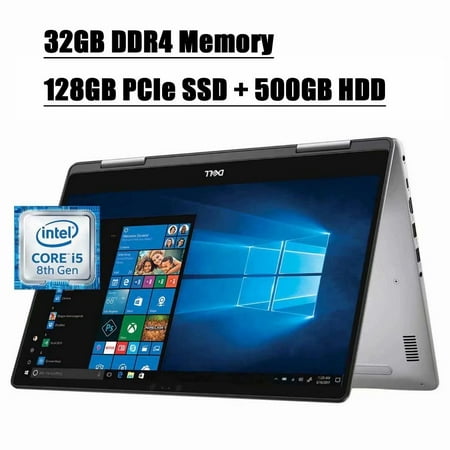 Dell Inspiron 15 7000 7573 2020 Newest 2 in 1 Business Laptop I 15.6" FHD IPS Touch I Intel Quad-Core i5-8250U I 32GB DDR4 128GB PCIe SSD 500GB HDD I Backlit KB MaxxAudio USB-C HDMI Win 10