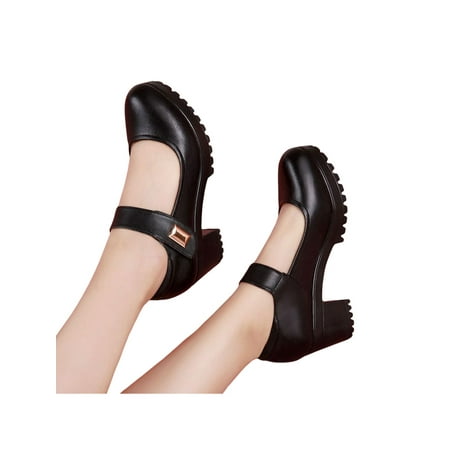 

Gomelly Womens Pumps Ankle Strap Mary Jane Heels High Heel Dress Shoes Comfort Women Ladies Black 6cm 8.5