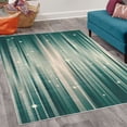 thumbnail image 2 of Space Decorative Rug, Abstract Colourful Beams Backdrop White Stars Space Inspired Lines Print, Quality Carpet for Bedroom Dorm and Living Room, 6 Sizes, Pale Petrol, by Ambesonne, 2 of 4
