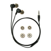 Onn Wired Earphones with Mic and 3.5mm Plug in Black - High-Quality Sound and Comfortable Silicone Ear Tips