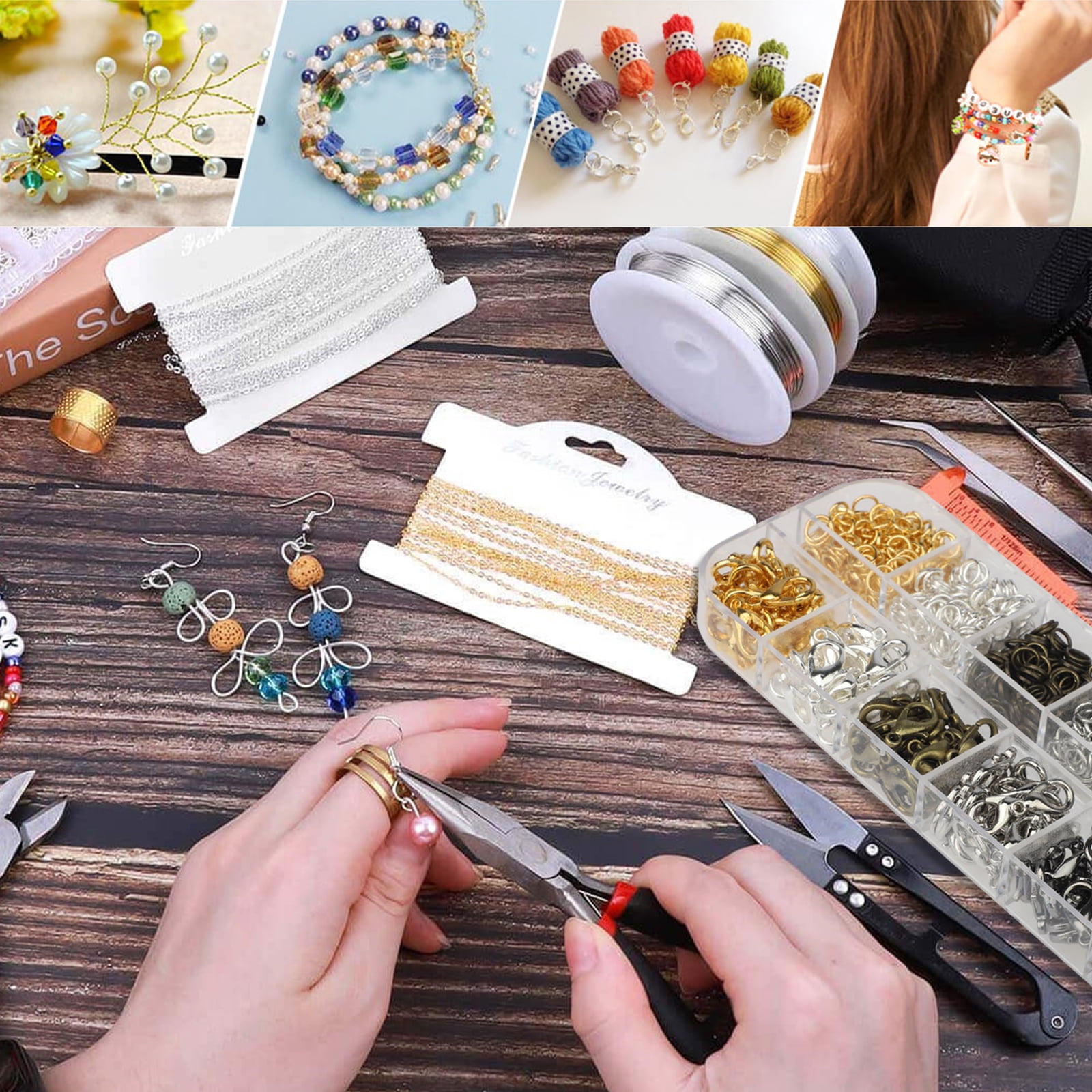 Jewelry Making Supplies, Jewelry Repair Kit Jewelry Fixing Kit With Jewelry  Wire And Findings Tools For Jewelry Making