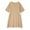 Khaki, variant on Edvintorg Plus Size Womens Dresses Fashion Solid Color Round Neck Short Sleeve Cotton And Linen Dress Women Beach Fashion Casual Loose Summer Dress
