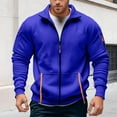 thumbnail image 3 of KHONTS,Men's Zip up Hoodless Sweatshirts Lightweight Jackets Athletic Casual Running Gym Workout Streetwear Tops BU2 L, 3 of 6