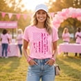 thumbnail image 5 of Mfakffe Breast Cancer Shirts for Women October Breast Cancer Awareness Short Sleeve Tee Pink Ribbon Print Crew Neck Casual T-Shirt for Breast Cancer Support, 5 of 5