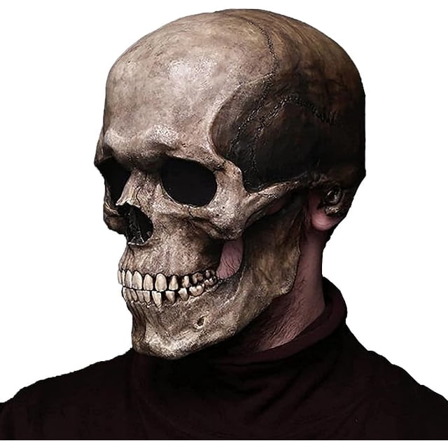 Mascarilla espeluznante calavera mandíbula Skelon Halloween máscara de cosplay de látex