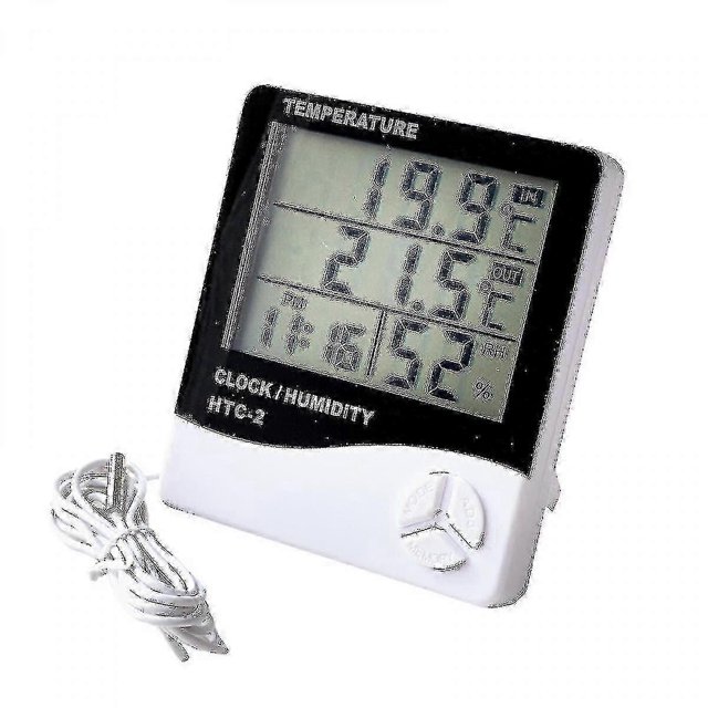 Large Screen Household Thermometer And Hygrometer Indoor And Outdoor Electronic Thermometer Alarm Clock Htc-2 Thermometer