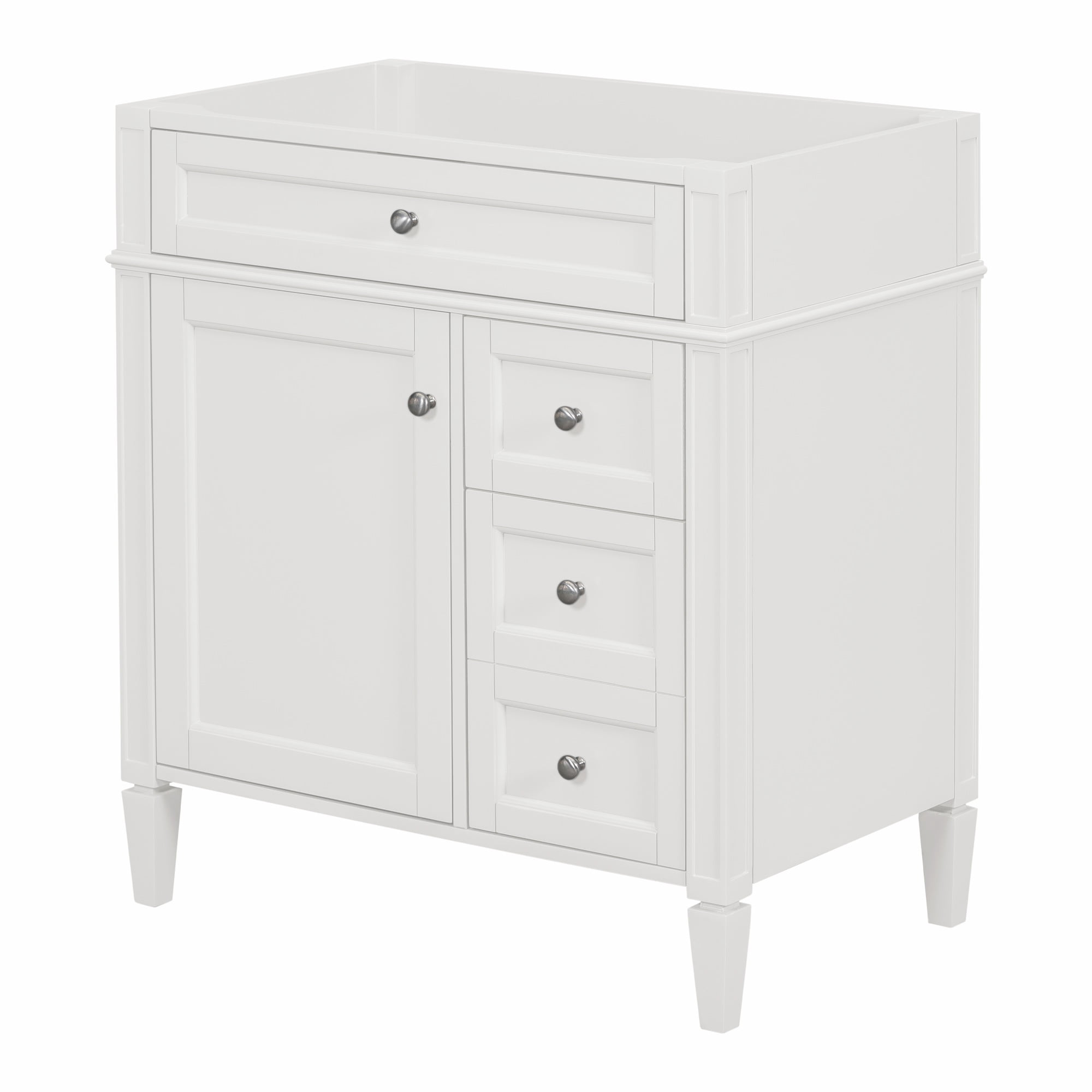 Euroco 30'' Bathroom Vanity without Top Sink, Modern Bathroom Storage Cabinet with 2 Drawers and a Tip-out Drawer (NOT INCLUDE BASIN)