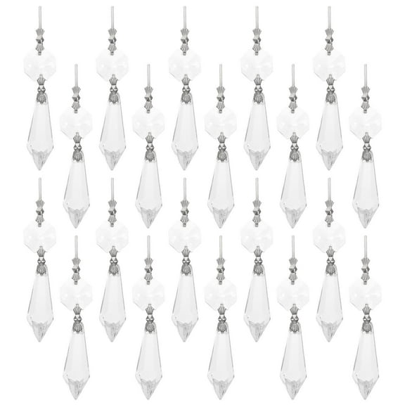 OUNONA 20Pcs Crystal Prisms Chandelier Drop Pendants Lamp Decoration Ornament