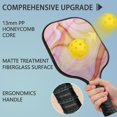 thumbnail image 2 of Pickleball Paddles Set Of 2, Fiberglass Surface, Liquid & Marble Print, 4 Balls & Bag, 2 of 5
