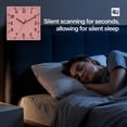 thumbnail image 4 of Peach Pink Wooden Wall Clock Silent Non Ticking, Farmhouse Burlap Solid Pink Color Modern Linen Texture Square Wall Clocks Battery Operated, Decor Clock for Home Office, Living Room, Kitchen, 12 Inch, 4 of 9