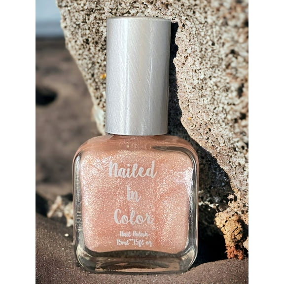 Spun Sugar Nail Polish by NailedInColor®-Creamy Glitter Nail Polish-Women's Glitter Nail Color-Sparkly Polish-Beige Nail Color