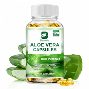Beworths Natural Aloe Vera Supplement -Leaf Support Digestive Health -Gluten Free & Non-GMO -120 Capsules