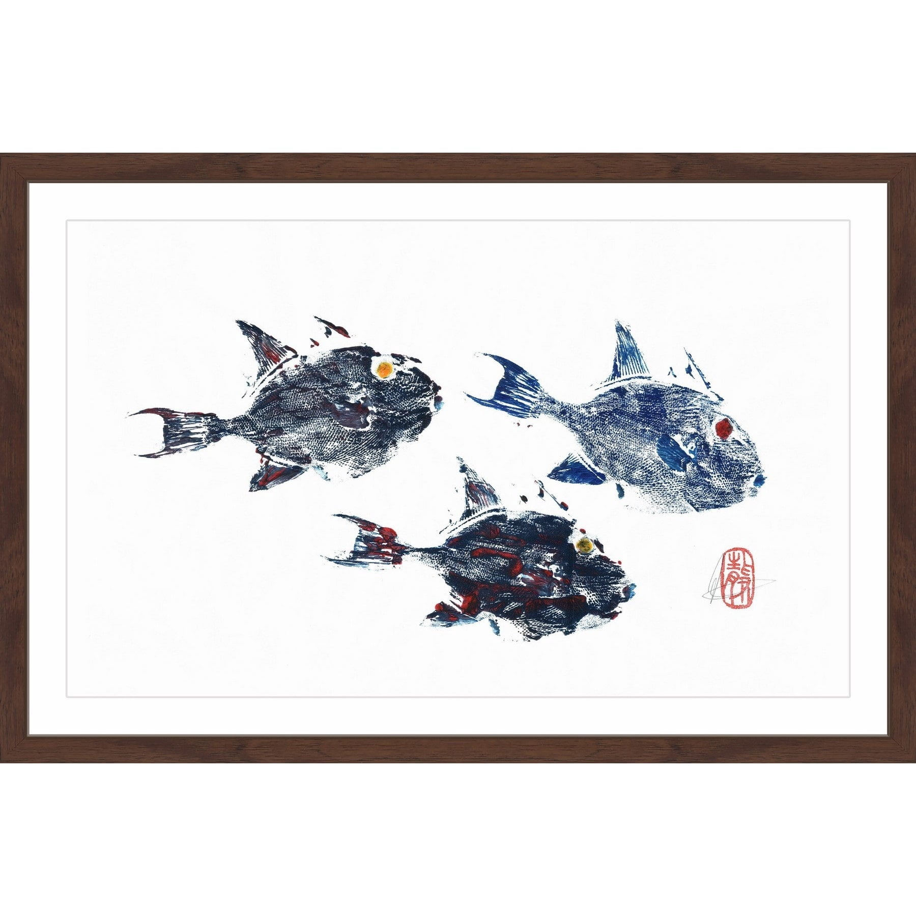 "Small Trigger Fish" Framed Painting Print