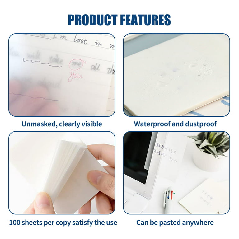  Transparent Sticky Note Pads, 75mm Square, Pack of 10 : Office  Products