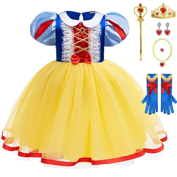 Girls Sequins Princess Dress Female Halloween Costume Dress up Little Girls 3-8Y