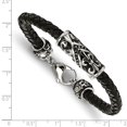 thumbnail image 3 of White Stainless Steel bracelet Cord, Leather & Rubber Black Men's 8.5 in, 3 of 3