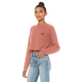 thumbnail image 2 of Crop Tops for Women Watermelon Shirt Cropped Tops Ladies Casual Cropped Long Sleeve Crewneck Fleece Womens Tops Cute Daily Watermelon Design Top, 2 of 3