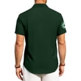 thumbnail image 7 of Men's Casual Short-Sleeve Shirt Dark Green 5XL, 7 of 7