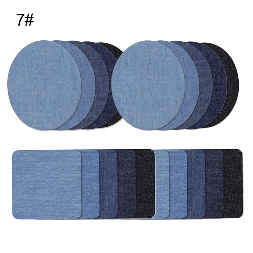 Annomor Patches for Jeans, Iron on Patches Denim Jean Patches for Clothing  Repair, Inside Jeans, 5 Colors (4.9 X 3.7), Pack of 5