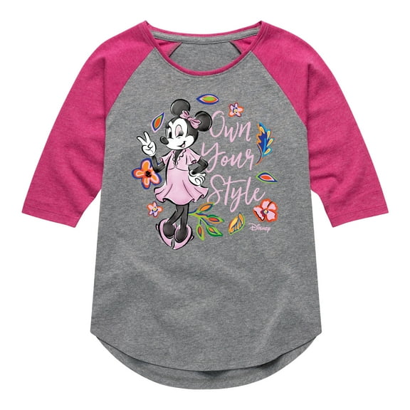 Disney - Own Your Style - Toddler & Youth Girls Raglan Graphic T-Shirt