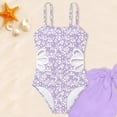thumbnail image 6 of ZHANGDER Girls Swimsuit Adjustable Straps Cut Out One Piece Bathing Suit with Solid Color Cover Up Skirt Girls' Swimwear, Purple 13-14 Years, 6 of 7