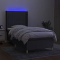 thumbnail image 6 of vidaXL Box Spring Bed with Mattress&LED Dark Gray 39.4"x79.9" Twin XL Fabric, 6 of 6