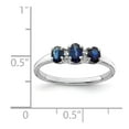 thumbnail image 2 of White Sterling Silver Ring Band Gemstone Sapphire Oval Blue Diamond, 2 of 2