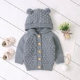 thumbnail image 3 of FRSASU Kids Coat , Infant Girl Boy Winter Jacket Warm Coat Knit Outwear Hooded Sweater, 3 of 9