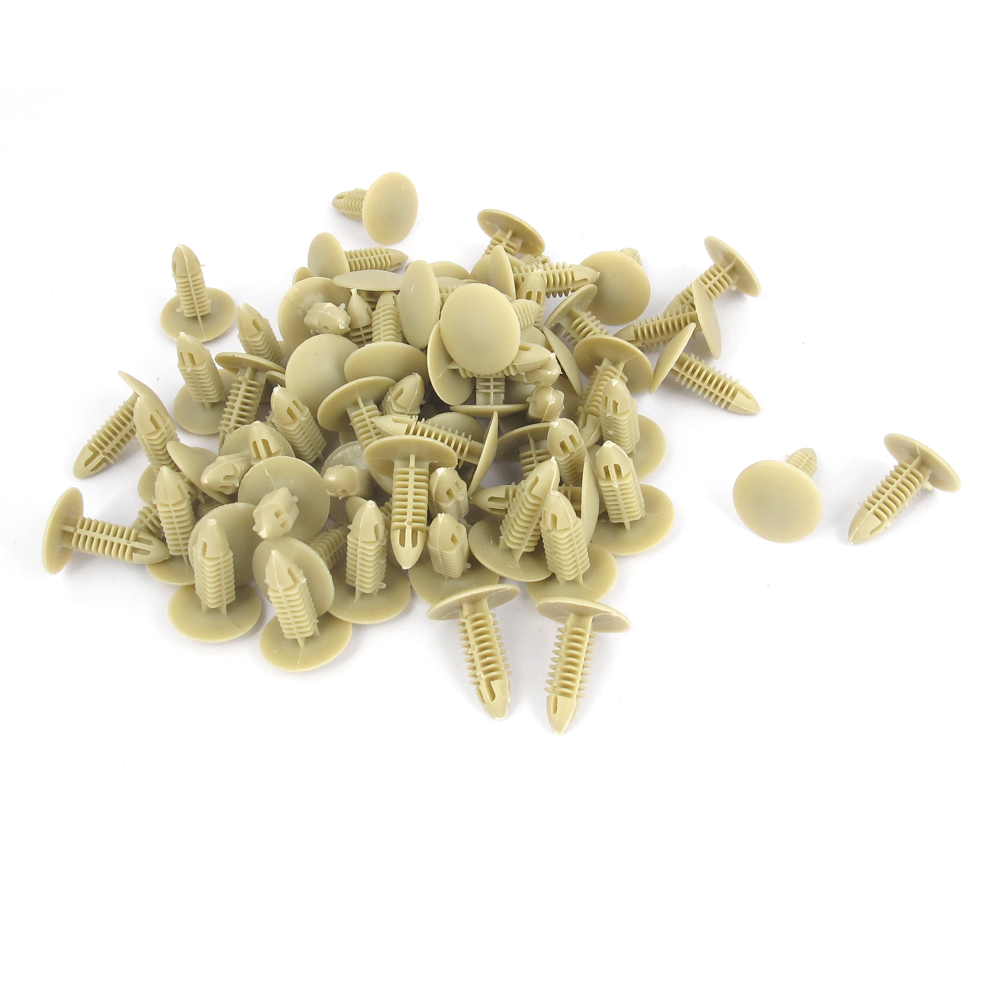 Uxcell 18mm Head Dia Tan Plastic Rivets Fastener Retainer Trim Panel