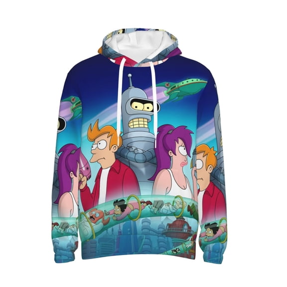 Futurama Trendy Cartoon Men'S Fleece Hooded Hoodie, hoodies for women men with pockets,Fall Fashion 2025 Pullover Sweaters Winter Clothes