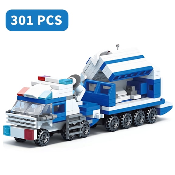 10 in 1 City Police Car, Creative Building Blocks Toys Kit Gifts for kids 6 , Combination Stack Transformation Block Car Toy for Boys & Girls (301Pcs)