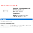thumbnail image 2 of Grille Shell - Compatible with 2010 - 2012 Hyundai Santa Fe 2011, 2 of 2